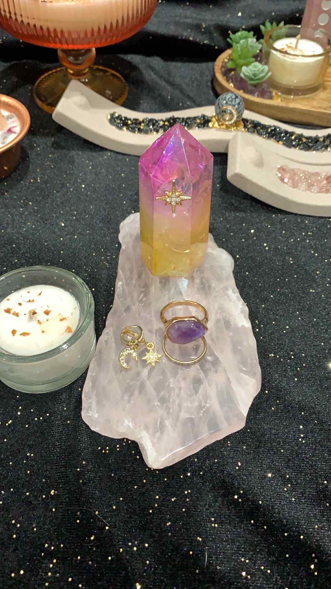 "Sunset Love" Rose Quartz Alter Décor